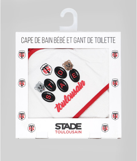 Serviette Gant Bébé Ballons Stade Toulousain 1