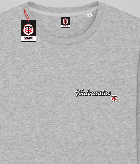 Sweat Femme Toulousaine Coton Biologique Stade Toulousain gris 1