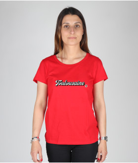 T-shirt Femme Toulousaine Coton Biologique Stade Toulousain rouge 1