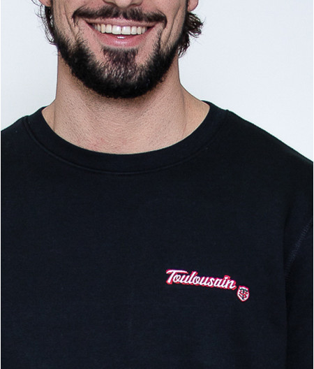 Sweat Col Rond Homme Toulousain Coton Biologique Stade Toulousain noir 5