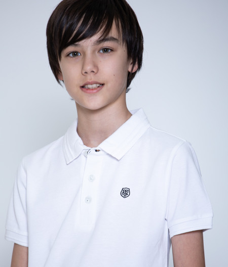 Polo Manches Courtes Enfant Pylone Stade Toulousain blanc 1