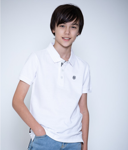 Polo Manches Courtes Enfant Pylone Stade Toulousain blanc 1