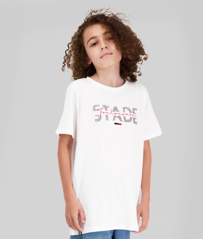 T-shirt Enfant Manches Courtes Sled Stade Toulousain blanc 1