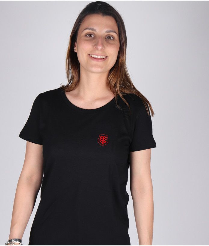 T-shirt Femme Toulousaine Coton Bio Back Basic Stade Toulousain noir 1