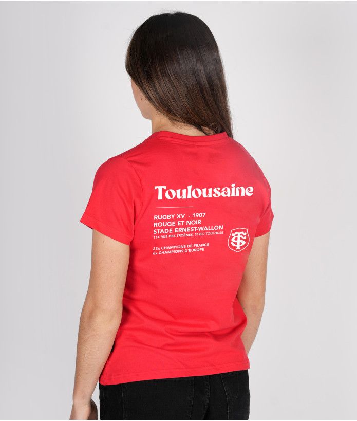 T-shirt Femme Toulousaine Coton Bio Back Basic Stade Toulousain rouge 2