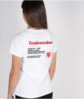 T-shirt Femme Toulousaine Coton Bio Back Basic Stade Toulousain blanc 2