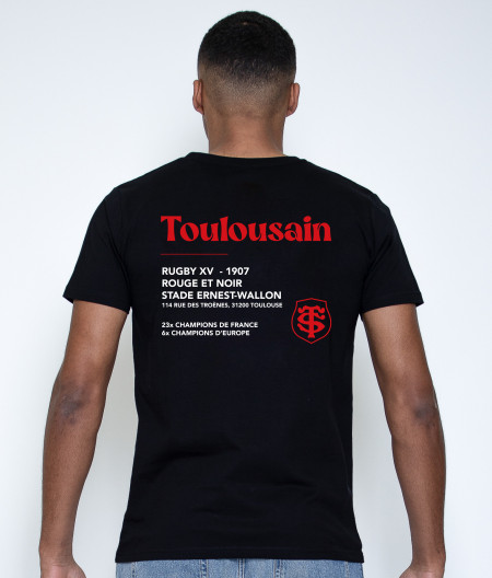 T-shirt Homme Stade Toulousain Coton Bio Back Basic noir 1