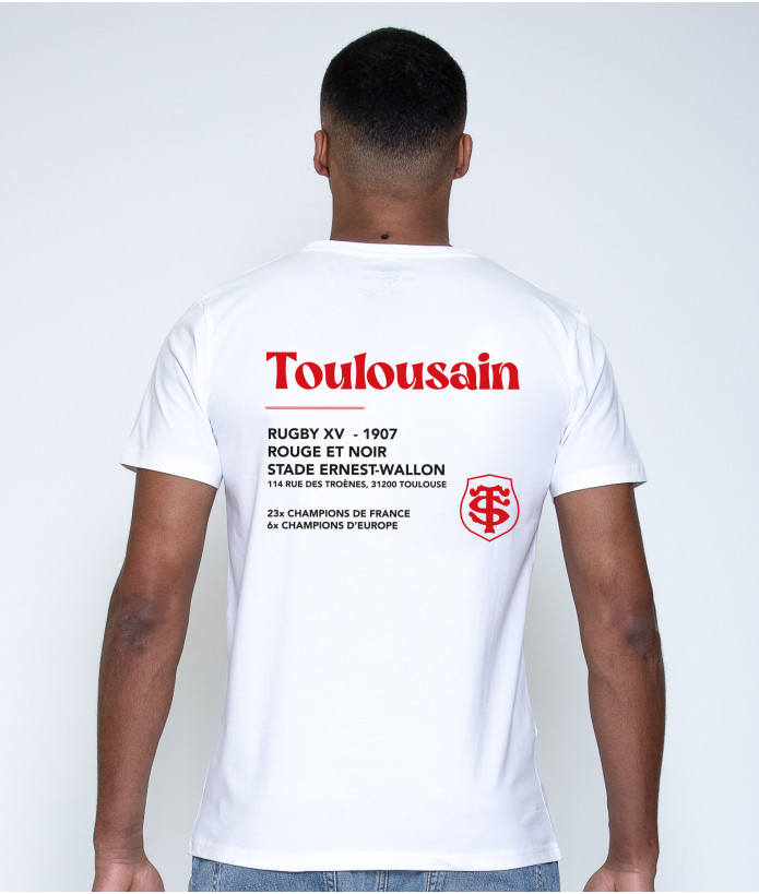 T-shirt Homme Stade Toulousain Coton Bio Back Basic blanc 2