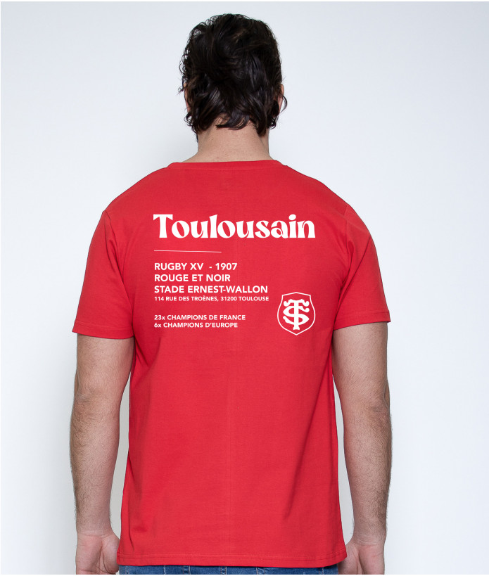 T-shirt Homme Stade Toulousain Coton Bio Back Basic rouge 2