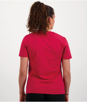 T-shirt Manches Courtes Femme Col V Classic rouge 3