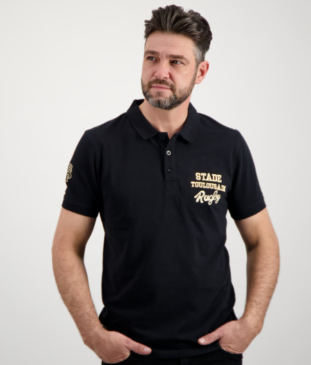 Polo Manches Courtes Homme Times Stade Toulousain blanc 1