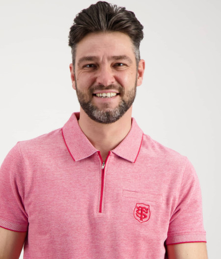 Polo Manches Courtes Homme Zip Stade Toulousain gris 1