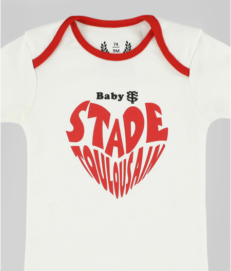 Body Manches Courtes Bébé Cœur Stade Toulousain 1