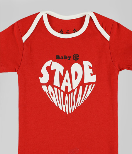 Body Manches Courtes Bébé Cœur Stade Toulousain 1