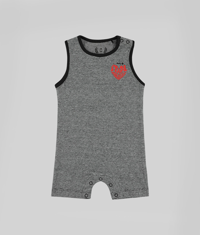 Pyjama Short Sans Manche Bébé Baby Cœur Stade Toulousain noir 1