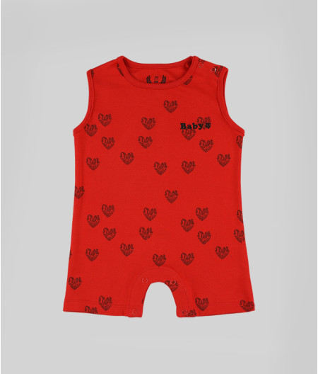 Pyjama Short Sans Manche Bébé Baby Cœur Stade Toulousain rouge 1
