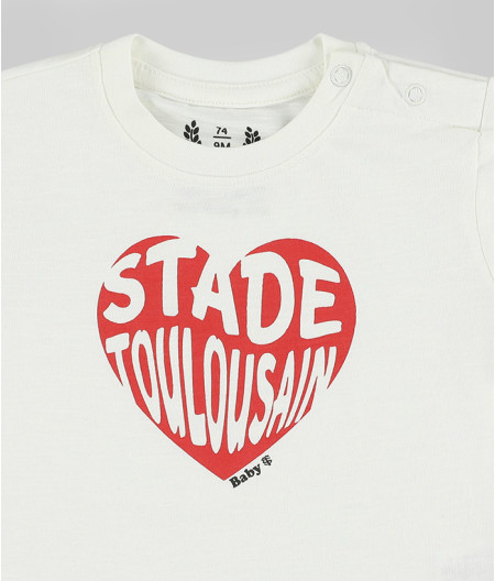 T-shirt Manches Courtes Bébé Cœur Stade Toulousain blanc 1