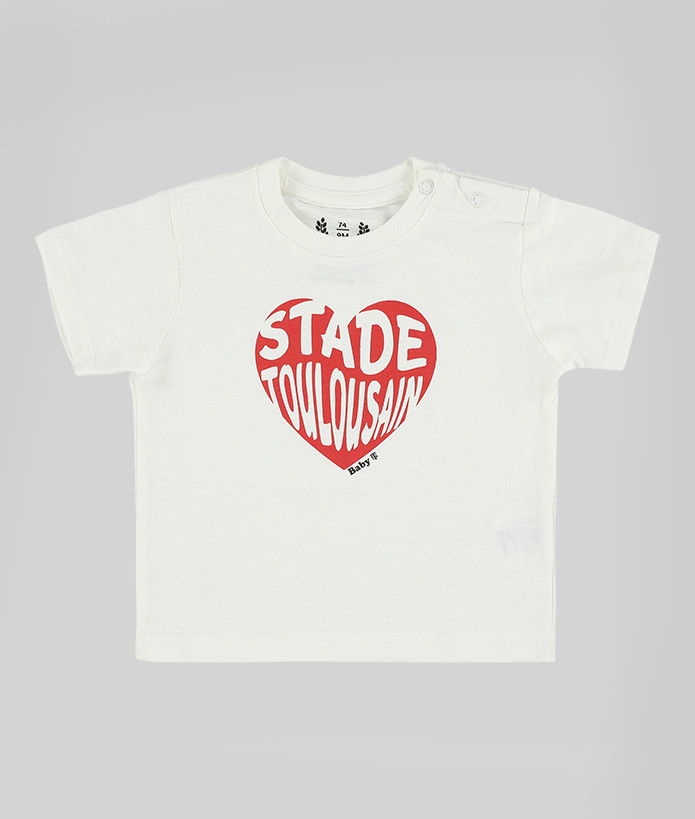 T-shirt Manches Courtes Bébé Cœur Stade Toulousain blanc 1