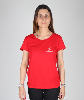T-shirt Manches Courtes Femme Super Maman Stade Toulousain Coton biologique rouge 1