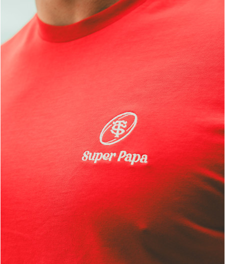 T-shirt Manches Courtes Homme Super Papa Stade Toulousain Coton bio noir 1