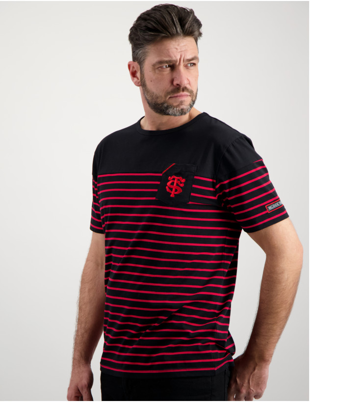 T-shirt Manches Courtes Homme Marinière Stade Toulousain X Religion Rugby 5