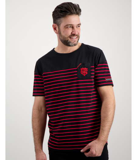 T-shirt Manches Courtes Homme Marinière Stade Toulousain X Religion Rugby 1