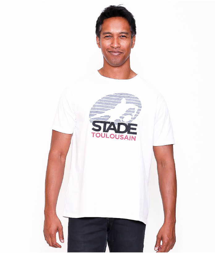 T-shirt Manches Courtes Homme Teeappli Stade Toulousain blanc 2