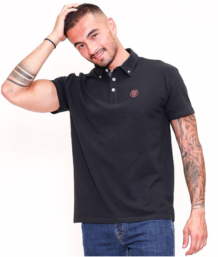 Polo Manches Courtes Homme Placido Stade Toulousain noir 1