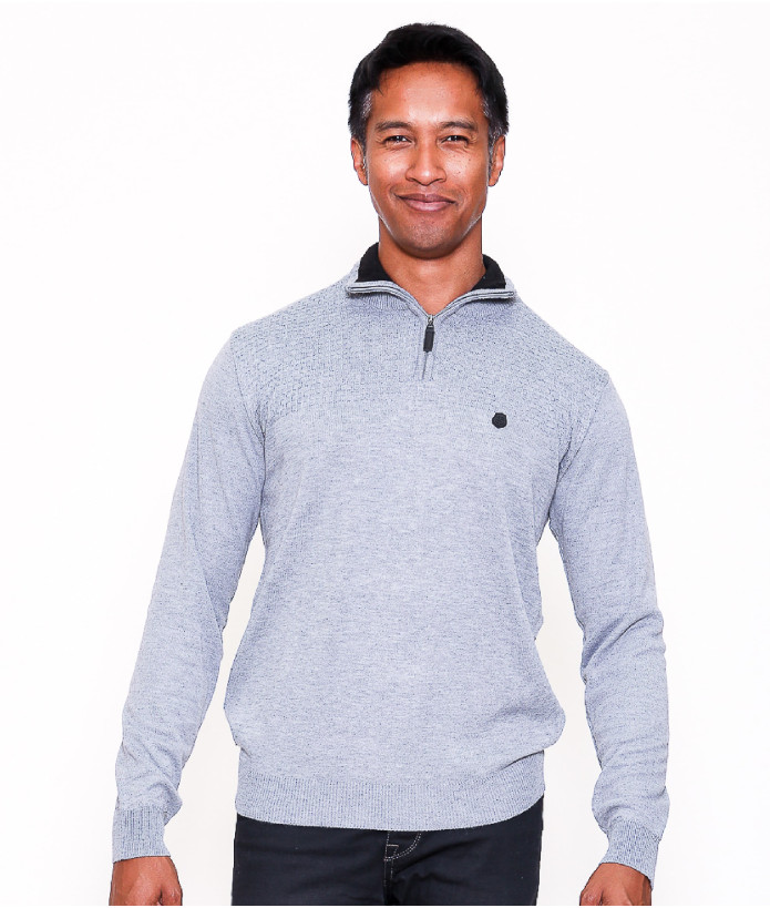 Pull Demi Zip Homme Stevin Stade Toulousain gris 1