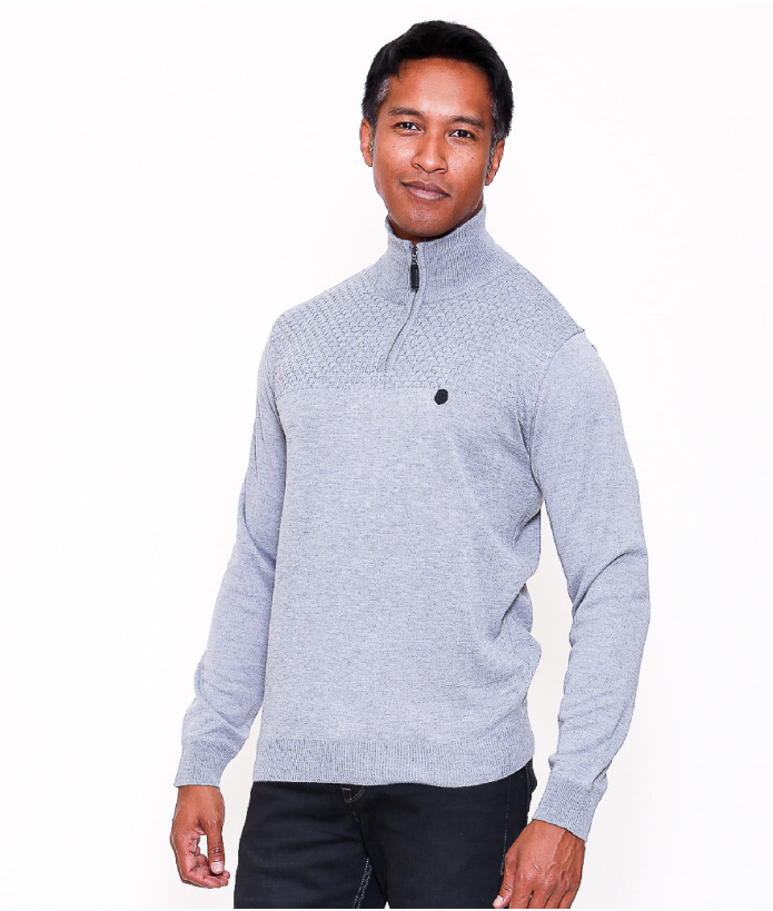 Pull Demi Zip Homme Stevin Stade Toulousain gris 4