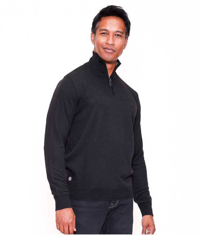 Pull Demi Zip Homme Stevin Stade Toulousain noir 1