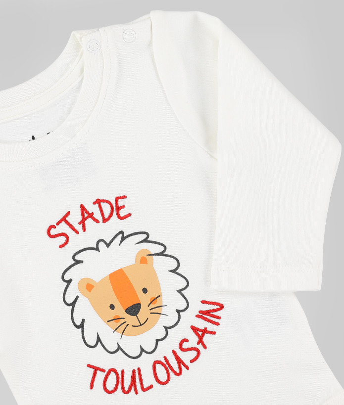 Body Manches Longues Bébé Lion Stade Toulousain ecru 2
