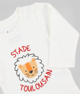 Body Manches Longues Bébé Lion Stade Toulousain ecru 2