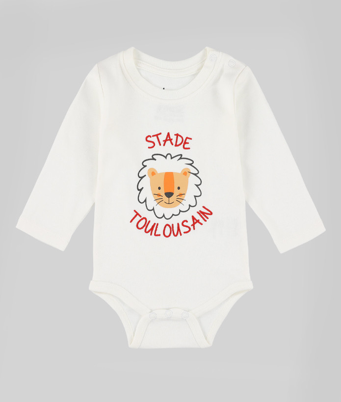 Body Manches Longues Bébé Lion Stade Toulousain ecru 1