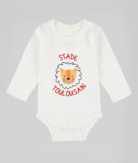 Body Manches Longues Bébé Lion Stade Toulousain ecru 1