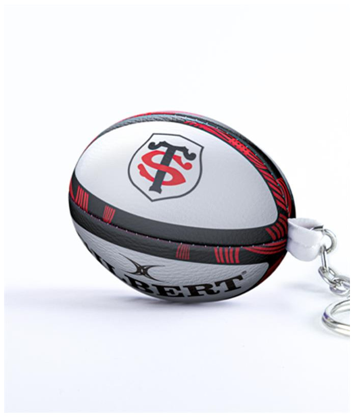 Porte clé ballon mousse Gilbert Stade Toulousain tricolore 1 Porte clé ballon mousse Gilbert Stade Toulousain tricolore 1