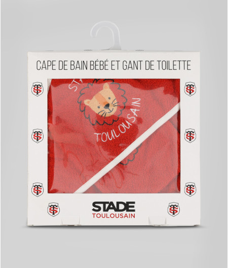Cape de bain & Gant Bébé Lion Stade Toulousain 1
