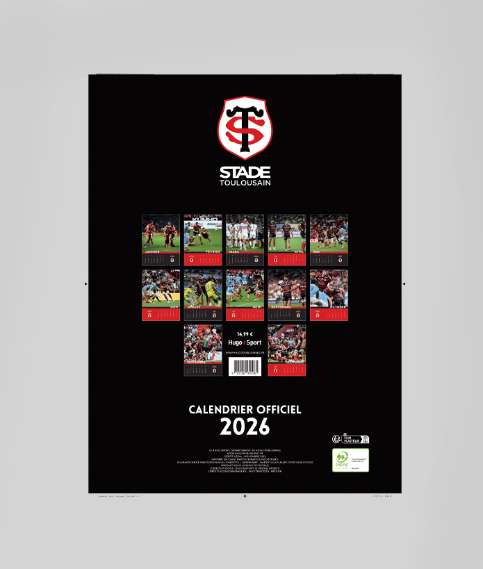 Calendrier Mural Stade Toulousain 2026 3