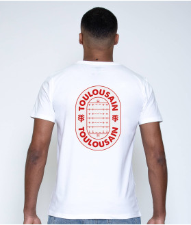 T-shirt Manches Courtes Homme New Toulousain Stade Toulousain Coton bio Made in Europe blanc 2
