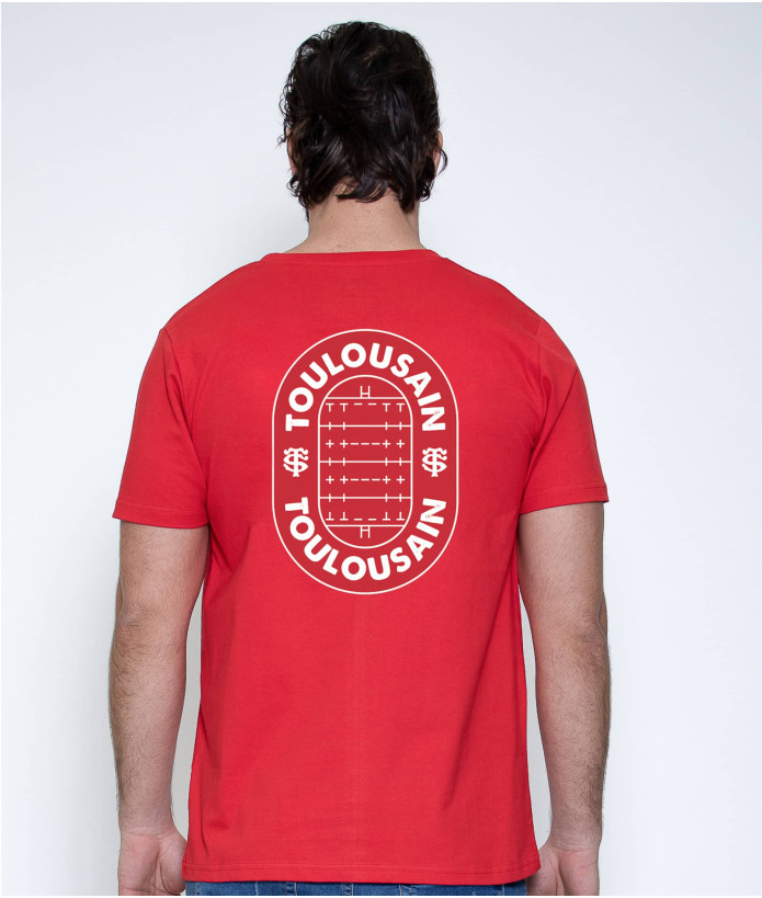 T-shirt Manches Courtes Homme New Toulousain Stade Toulousain Coton bio Made in Europe rouge 2