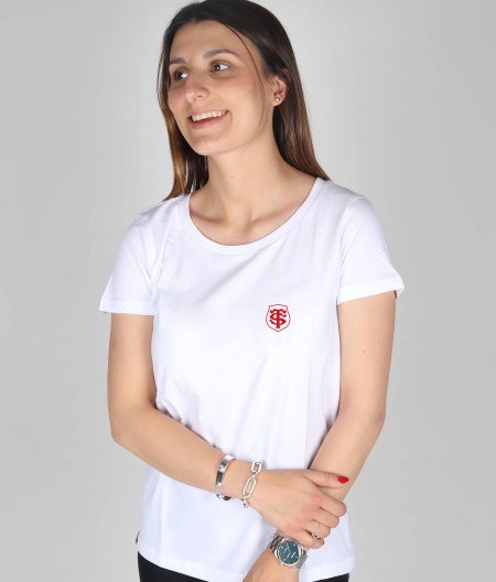 T-shirt Femme New Toulousaine Stade Toulousain Coton biologique Made in Europe blanc 1