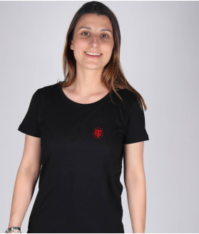 T-shirt Femme New Toulousaine Stade Toulousain Coton biologique Made in Europe noir 1