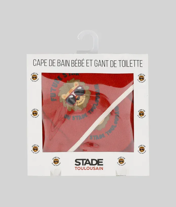 Serviette & Gant Bébé Future Star Stade Toulousain 2 cape de bain