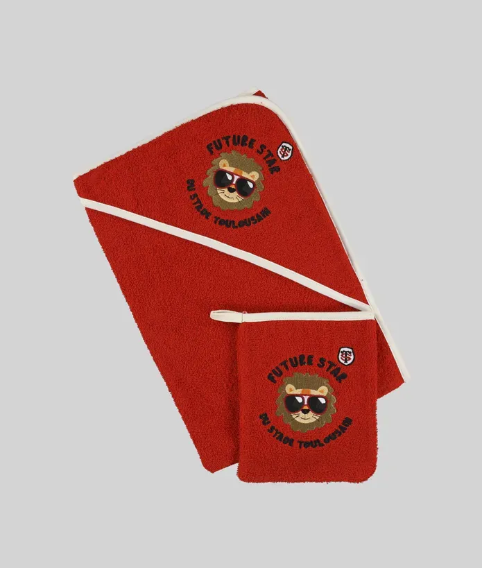 Serviette & Gant Bébé Future Star Stade Toulousain 1 cape de bain