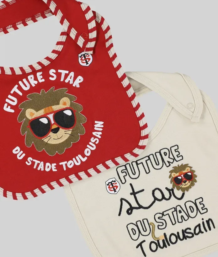 Lot de 2 Bavoirs Bébé Future Star Stade Toulousain 2