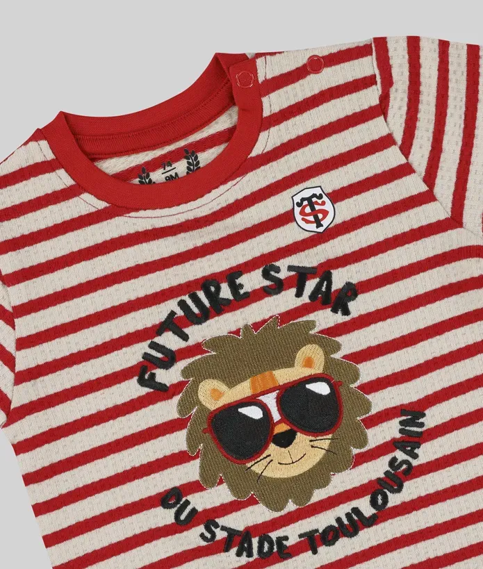 T-shirt Bébé Future Star Stade Toulousain rouge et blanc 2