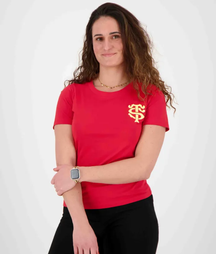 T-shirt Femme Teepearl Stade Toulousain rouge 3
