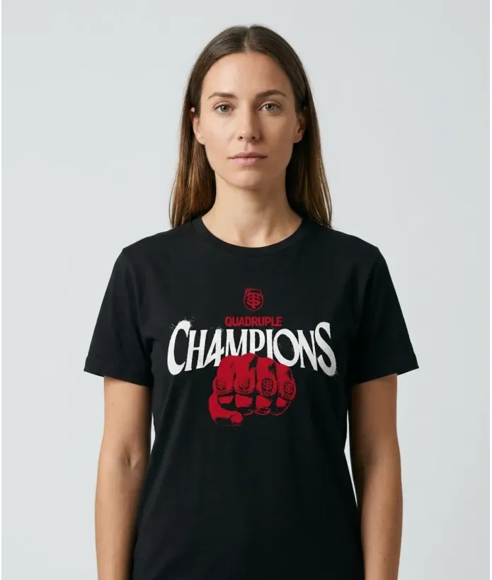 T-shirt Femme Quadruple Champions | Boutique Officielle du Stade Toulousain