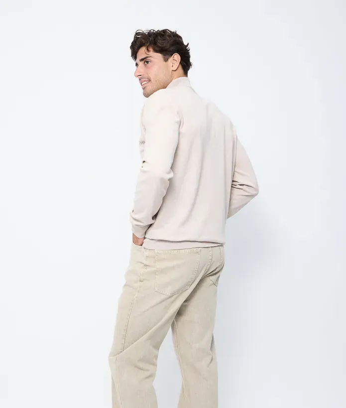 Pull Zip Homme Story Stade Toulousain beige 3