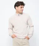 Pull Zip Homme Story Stade Toulousain beige 1